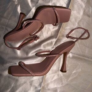 ASOS Mauve Rhinestone Strappy High-Heel Sandals